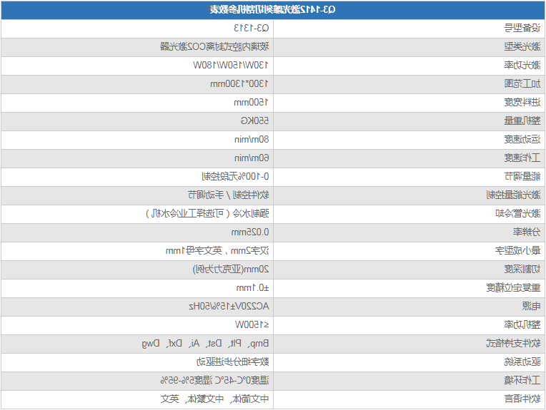 Q3-1313激光雕刻切割机参数